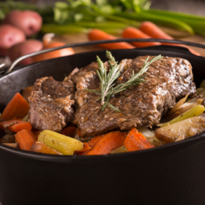 A perfectly manicured pot roast